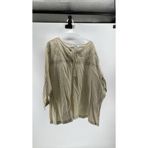Anthony Richards Women's Tan Embroidered Peasant Tunic 24‎ W